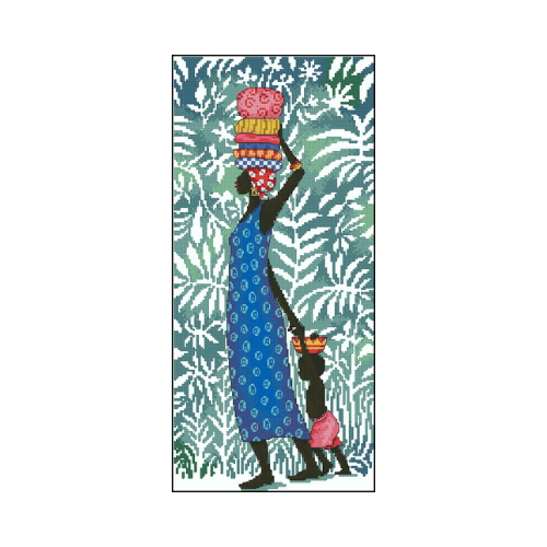 la familia africana en punto de cruz