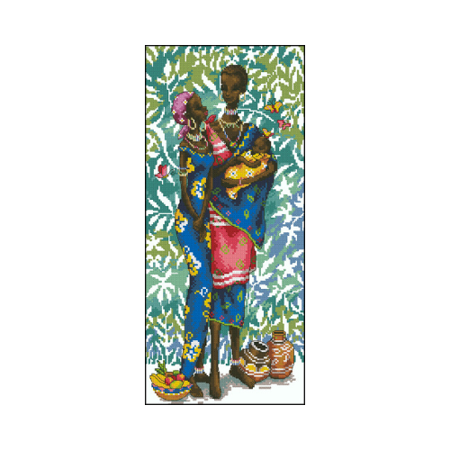 la familia punto de cruz la familia africana en punto de cruz