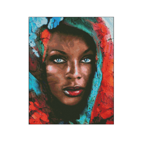 los ojos de africa en punto de cruz