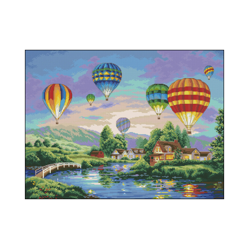 paseo en globo paseo en globo patron para bordar