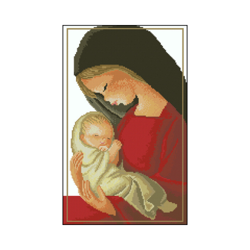 virgen maria diseño punto cruz