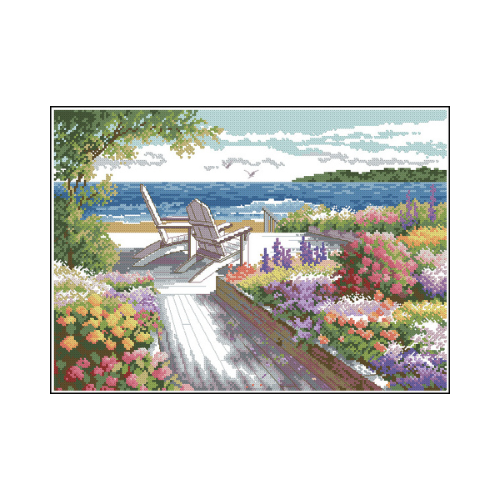 rincon frente al mar patron en punto de cruz