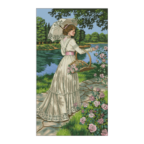 paseo entre rosas punto de cruz ofertas