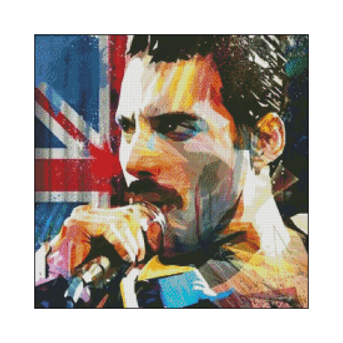 freddy mercury british en punto de cruz