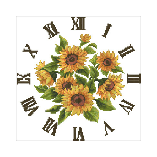 reloj sunflowers punto de cruz punto de cruz reloj girasoles