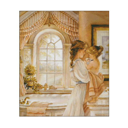 el baño de la niña punto de cruz el baño de la niña cuadro para bordar