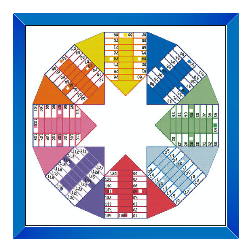 parchis 8 jugadores en punto de cruz