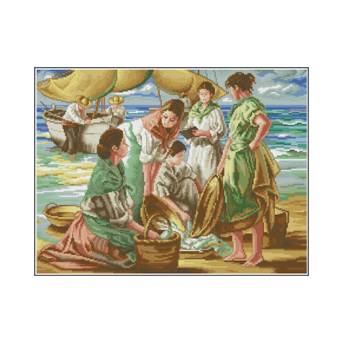 pescadoras punto de cruz