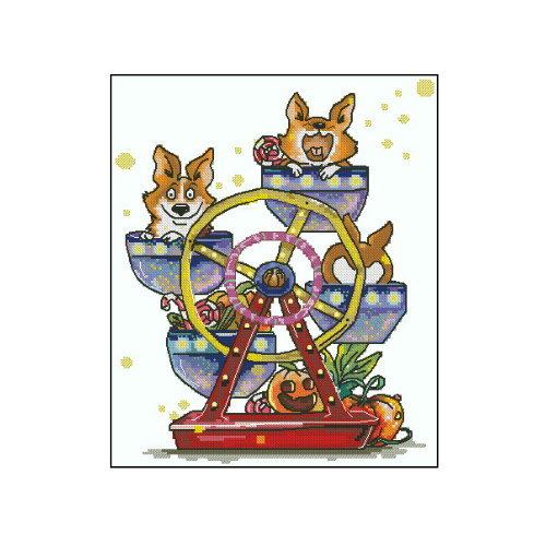 Noria de perritos en punto de cruz noria de perritos patron de bordado