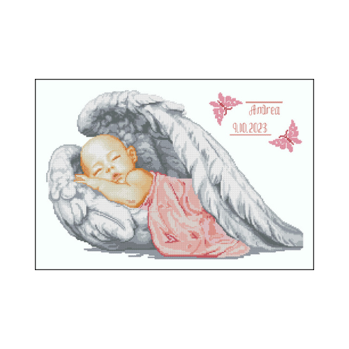 punto de cruz angel niña