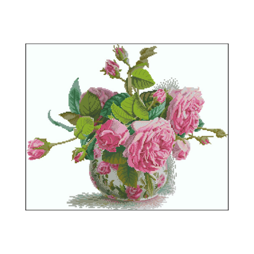 jarron con rosas punto de cruz jarron con rosas en punto de cruz