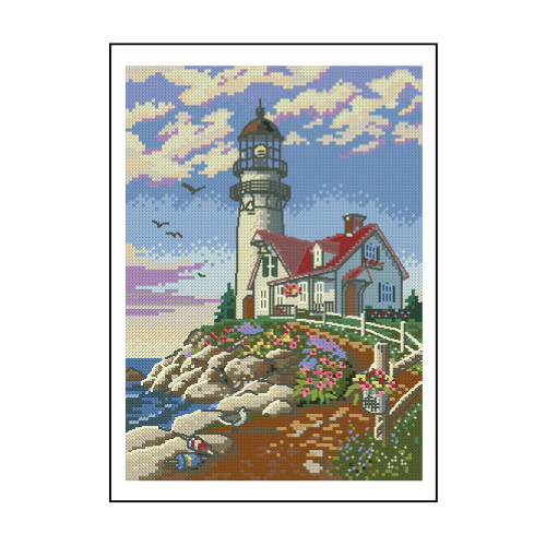 tarde en el faro punto de cruz