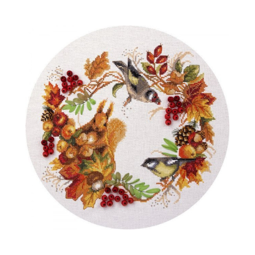 corona de otoƱo punto de cruz corona de otono en punto de cruz