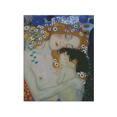 la maternidad G. Klimt punto de cruz La maternidad de Klimt para bordar