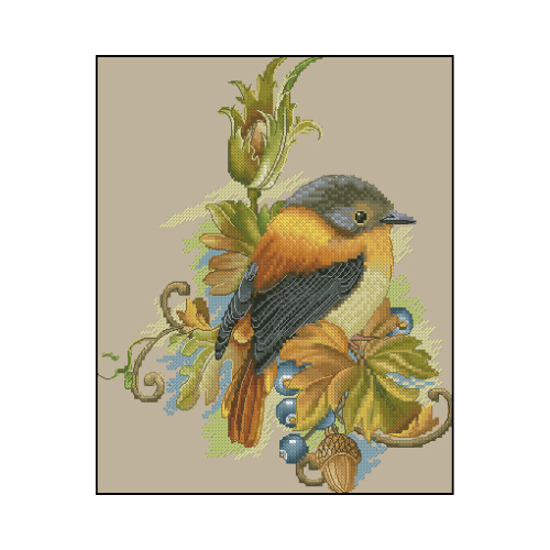 Ave en otoƱo punto de cruz