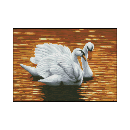 Los cisnes en punto de cruz Los cisnes patrón de bordado