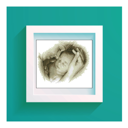 mama y bebe punto de cruz