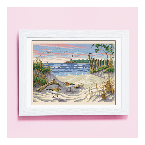 la playa patrón de bordado