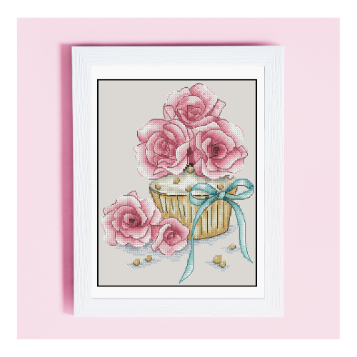 rose cupcake para bordar