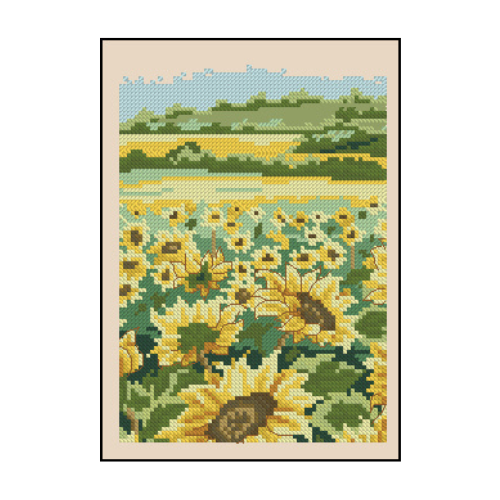 girasoles punto de cruz