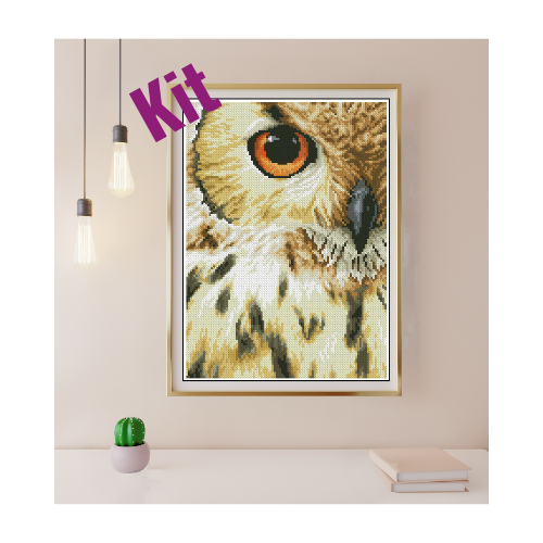 la mirada del búho kit punto de cruz