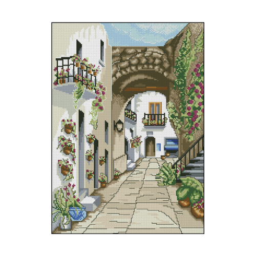 patio andaluz punto de cruz