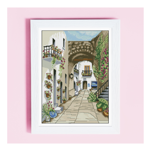 Patio andaluz patrón de bordado