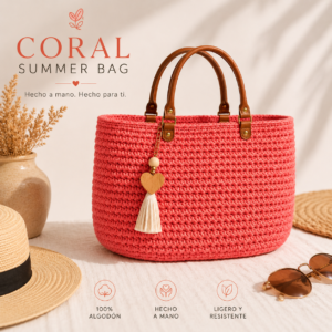 Diseño bolso coral summer
