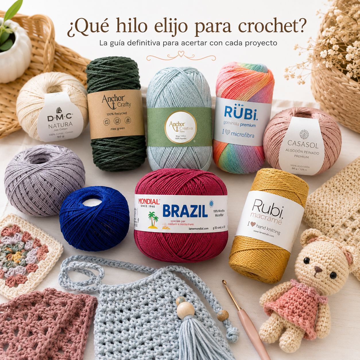 mejor hilo para crochet según el tipo de proyecto