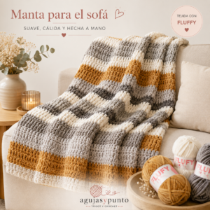 manta de sofa con hilos fluffy